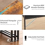 CAIYUN Computer Office Desk for Small Space with Fabric Drawers, Home Office Desk for Bedroom with Side Pocket and Hook, 80CM Brown Kid’s Desks, Writing Desks, Study Table and Work Table， Brown - Image 5