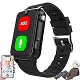 【FONCTION D'APPEL D'URGENCE FIABLE】 : Un appui long sur le bouton SOS permet à la montre de composer le numéro enregistré en boucle jusqu'à ce que quelqu'un réponde. Idéal pour les personnes âgées, les personnes atteintes de la maladie d'Alzheimer ou de démence.