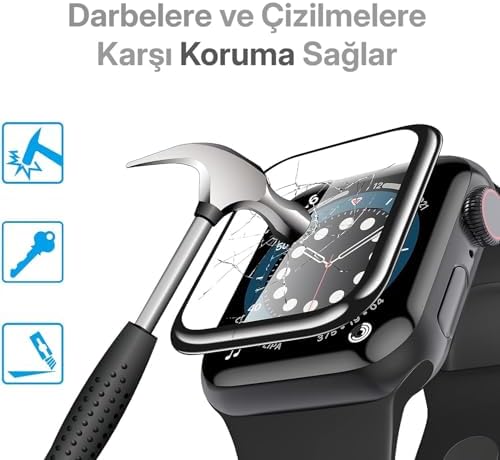 Minesk Apple Watch ile Uyumlu Nano-PPF Ekran Koruyucu Tam Kaplayan Tasarım ve Güçlü Yapışkan (45 MM) - Görsel 4