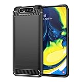 EUAGVQY Case for Samsung A80 Galaxy A90 Carbon Fiber Soft TPU Anti-Slip Durable Lightweight Protective Phone Cover for Samsung Galaxy A80,Black