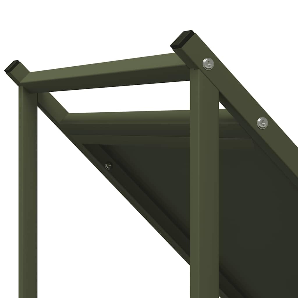 Brennholzregal Olivgrün aus kaltgewalztem Stahl 70 x 43 x 34,5 cm für Feuerholz, Brennholzständer für Ordnung, bis 100 kg Traglast, Kamin Ofen Terrasse