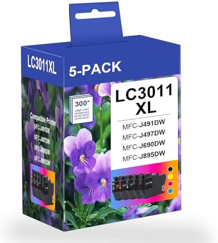 Brother MFC-J Series Ink 10-Pack Replacement Ink Cartridges For Brother Printers | LC3013/LC3011 XL High Yield | 4 Black, 2 Cyan, 2 Magenta, 2 Yellow Brother LC3013 Ink