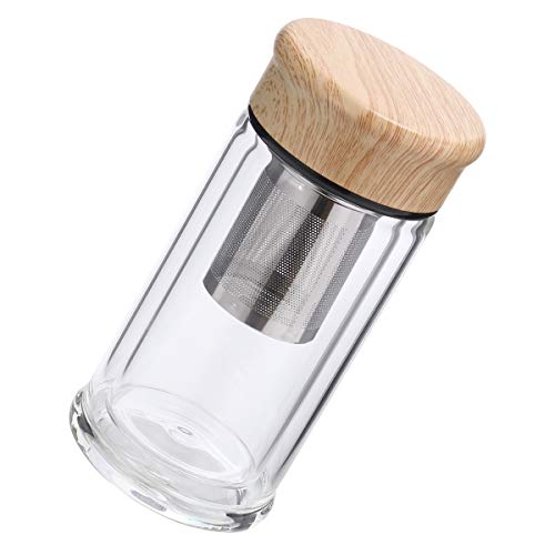 Copo de chá de vidro com filtro de chá infusor caneca de bebida transparente Copo de água Garrafa de