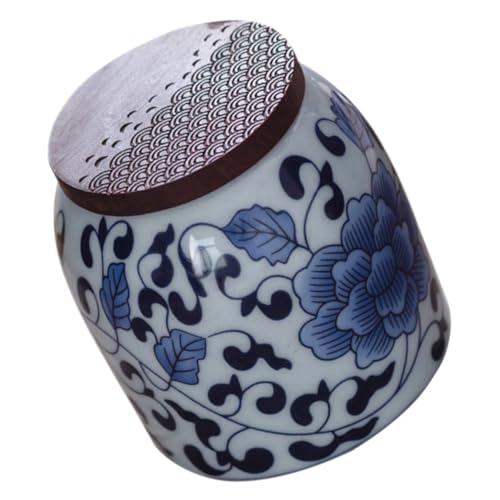 Ciieeo Caja De Té Con Tapa De Madera De Porcelana Tarro Pequeño Sellado Para Almacenar De Té y Granos Accesorio De Cocina y Hogar