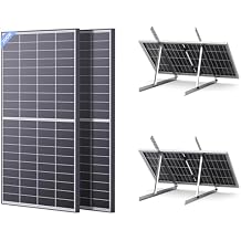 2200W N-Type 16BB Bifacial Solar Panels Total 400W + 241in Adjustable Tilt Mount Brackets, High Efficiency Monocrystalline PV Modules for RV, Camper, Boat, Rooftop, Off-Grid Systems