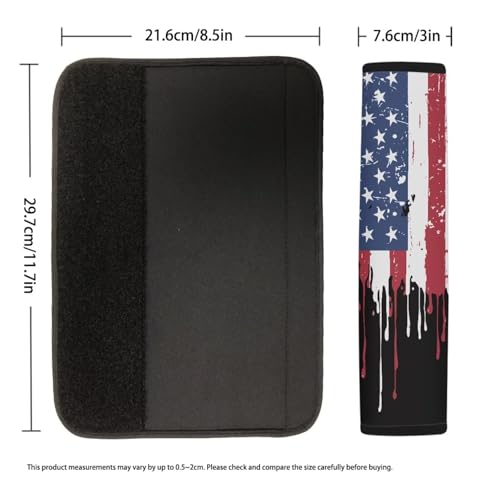 Image of AFPANQZ America Flag Design Car Seat Belt Cover for Women Mens Pads Drivers Shoulder Protetion Car Seats Accessories Vehicle Auto Seatbelt Cushion Pads Universal Fit