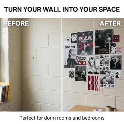 Image of 20 Piece Aesthetic Poster Set | 300 GSM Multi-Sized Wall Posters with Adhesive Tape | Music, Movie & Pop Culture Art Prints for Bedroom, Room Decor, Home Decor, Living Room, Dorm & Wall Art