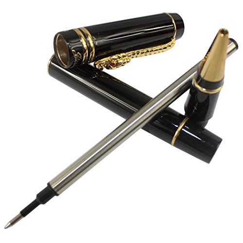 Gullor Black And Golden Dragon Clip Rollerball Pen #TOP3