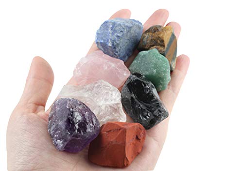 Vuuuuv Chakra Stones Set -Natural Rough Raw Stone Reiki Healing Crystals For Healing, Meditation, Chakra Balance Or Ritual（ Rough*8 Pcs） #TOP2