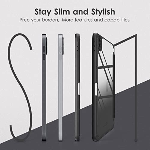 Image of ProElite Case for iPad Air 11 Inch M4 /M3 /M2 2026 /2025 /2024, iPad Air 10.9 inch 5th /4th Gen & iPad Pro 11 inch 4th /3rd Gen 2022 case Cover, Transparent Smart Flip Cover with Pencil Holder, Eiffel