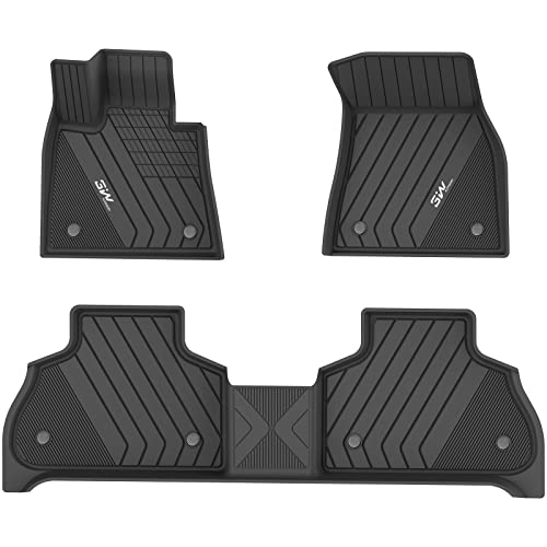 Photo 1 of 3W Floor Mats Fit for BMW X7 7 Seats 2019-2024 2025 TPE All Weather Custom Fit Floor Liner for BMW X7 7 Passengers 1st and 2nd Row Full Set Car Liners Black