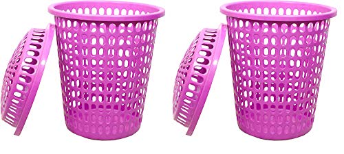Image of 2 Laundry Basket with Lid, Cap - Durable (Unbreakable) 50L with 6 Months Warranty (Pink, Pink)