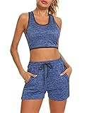 【Tamaño europeo】 Los conjuntos deportivos elásticos para mujer son adecuados para personas de casi todas las formas corporales (talla S a XXL). Hay 3 colores para elegir (negro, gris y azul). Consulte nuestra tabla de tallas antes de comprar.