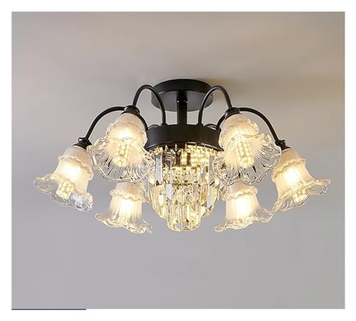 Chandelier cristal américain suspension fleur salon salle à manger