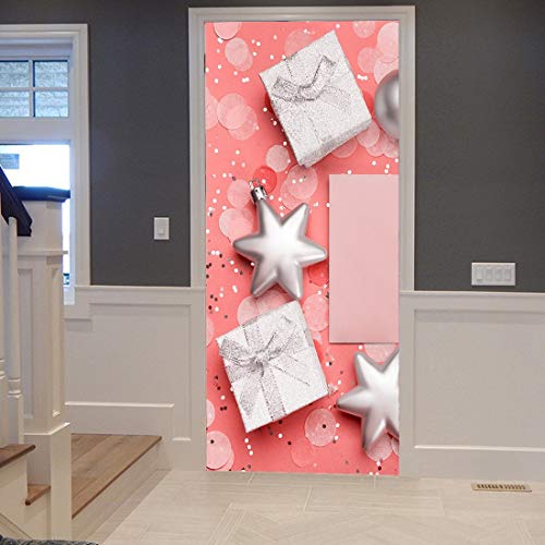Sticker mural porte Noël pour relooker facilement une entrée unie - 3