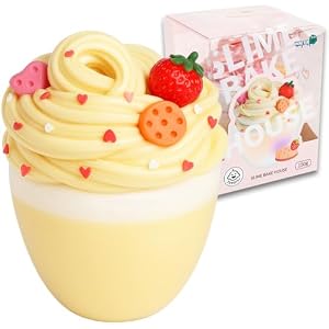 WATERELF Butter Easter Eggs Scented Slime for Girls 10-12, Easter Basket Stuffers Big Slime for Kids Boys Party Favor Stress Relief for Birthday Present - 5.29 Oz - BS008-Cherry Cake