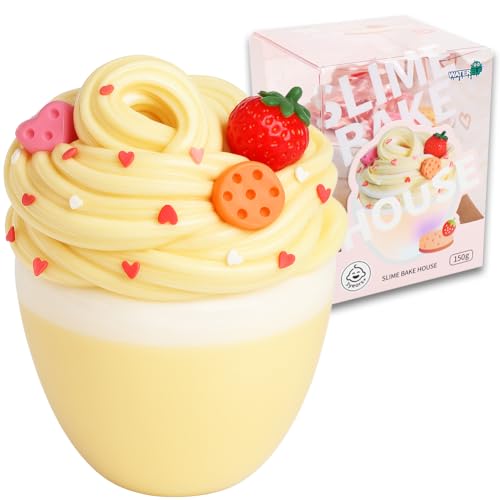 WATERELF Butter Easter Eggs Scented Slime for Girls 10-12, Easter Basket Stuffers Big Slime for Kids Boys Party Favor Stress Relief for Birthday Present - 5.29 Oz - BS008-Cherry Cake