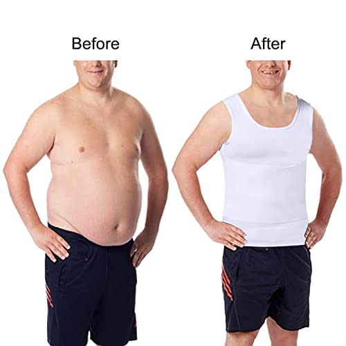 Lgtfy Mens Slimming Body Shaper Vest, Gynecomastia Compression Shirts, Tummy Control Undershirts - Change in Seconds