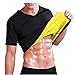 Rera T-Shirt de Sudation Homme Débardeur Amincissant Gainant Sauna Extensible Body Shaperwear Vêtement de Sudation Manches Courtes pour Sport Fitness Perdre du Poids (XL, Noir)