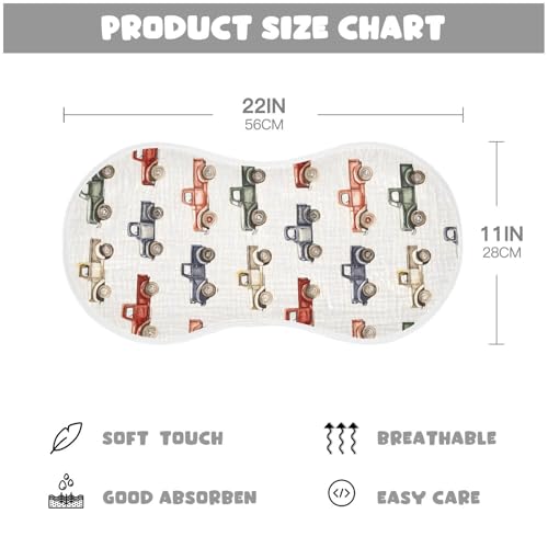 vvfelixl Baby Burp Cloths Vintage Trucks Jeeps Baby Newborn Cotton Burping Cloths Set Babys Washcloths 4 Pack2