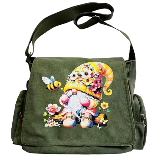 Pattern Messenger Bag Cute Canvas Crossbody Bags Women/Men with Pockets