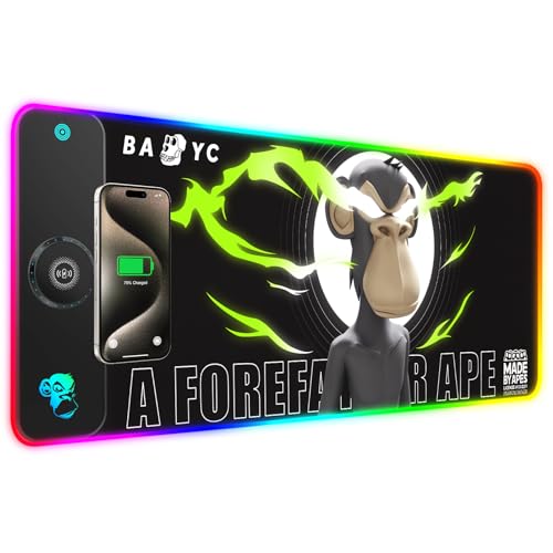 GIM Tappetino per mouse da gioco RGB con ricarica wireless da 15 ...