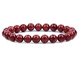 Natural Red Coral Gemstone 8mm Round Beads Stretch Bracelet 7