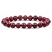 Natural Red Coral Gemstone 8mm Round Beads Stretch Bracelet 7" Unisex