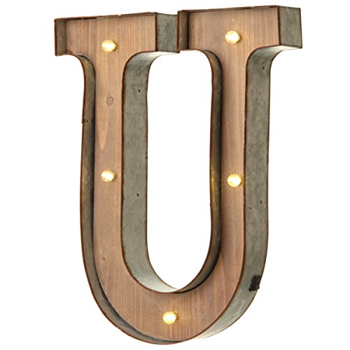 Illuminazione di carnevale in stile vintage, lettere dell'alfabeto dalla A alla Z Letter U