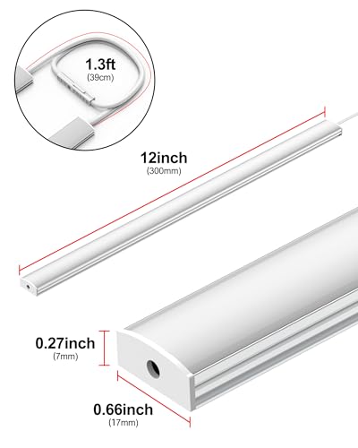 Image of Plug-in Under Cabinet Lighting, Dimmable Counter Lights for Kitchen, 2pcs 12 Inch, Cold White 6000K Linkable USB Led Closet Light, Wired Indoor Night Lights Bar for Desk, Sink,Workbench