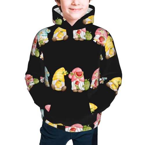 Hello Summer Gnome Kids Pullover Hoodies Boys Sweatshirts Girls Athletic Clothes with Pocket2