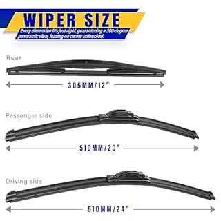 3 wipers Replacement for 2014-2018 BMW X5, Windshield Wiper Blades Original Equipment Replacement - 24"/20"/12" (Set of 3) U/J HOOK