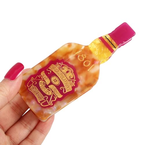 Whiskey Champagne Hair Claw Clip Congratulations Blended Scotch Acetate Hair Claw for Women Gift