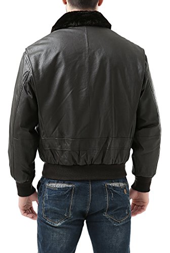Landing Leathers Men Navy G-1 Leather Flight Bomber Jacket Brown Big 3Xl #TOP4