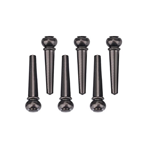 Pacote com 6 pinos de ponte de violão, conjunto de pinos de ponte de corda de guitarra para violão p