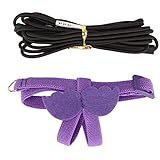 Naroote Vogelgeschirr, Superleicht, Verstellbar, Bissfest, Zugseil für Papageien, mit Niedlichem Flügelgriff, Violett, für Vogeltraining oder Spaziergänge Im Freien (Purple)
