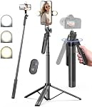 Yeaki 71" Phone Tripod,Tripod for iPhone with Fill Light and Rechargeable Remote,Aluminum Selfie Stick Phone Stand Compatible with Cell Phone/Camera/Ring Light/DJI/GoPro