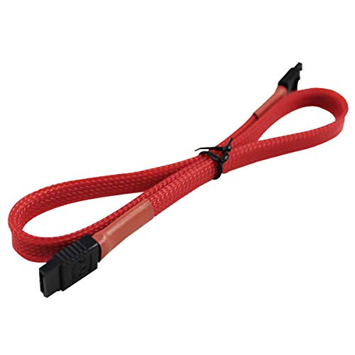 Cable de Datos SATA 3.0 45cm 180° a 180° Rojo UV
