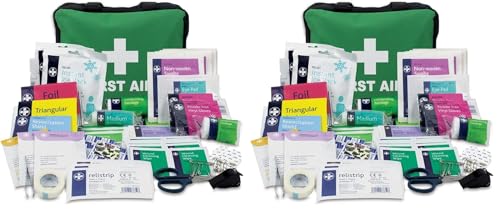 Image of Lewis-Plast First Aid Kit Bag - 160 Piece Survival Kits - Safety Essentials for Travel Car Home Camping Work Hiking Holiday - Pack Supplies - Medium (Pack of 2)
