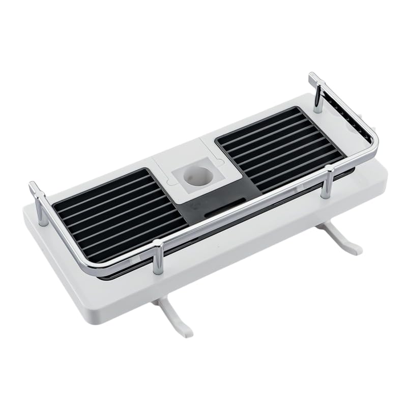 Taoxekoro 1pcs Shower Caddy for Bathroom - No-Drill Shower Rod Tray Home Storage Basket with Hooks Plastic Bathroom