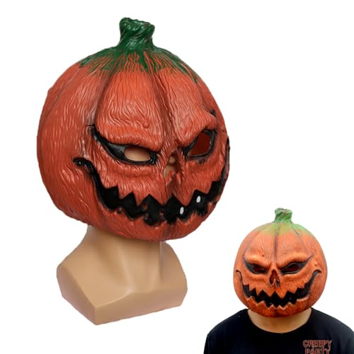 Calabaza, Toy Cabeza de Calabaza, Mascara de Calabaza, Recortable y Transpirable, Máscara Halloween Terror, Cabeza de Calabaza Halloween Látex, Ideal para Halloween y...