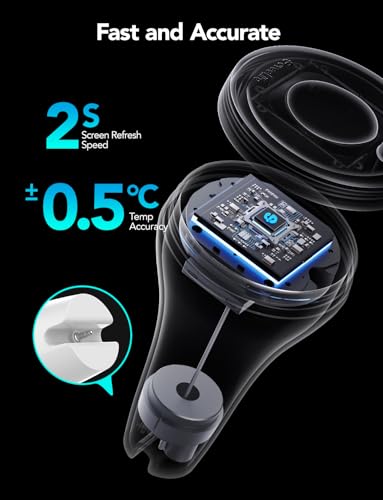 goveelife smart pool bath thermometer wireless app easy read wifi digital pool thermometer floating with ipx7 waterproof notification alert water temperature monitor for swimming pond hot tub