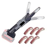 Ponceuse à bande sans fil 300 W & 35° réglable Power File, Ponceuse électrique à bande 6 vitesses, 6 bandes abrasives Compatible Makita 18 V, pour limer, détartrer, poncer et polir