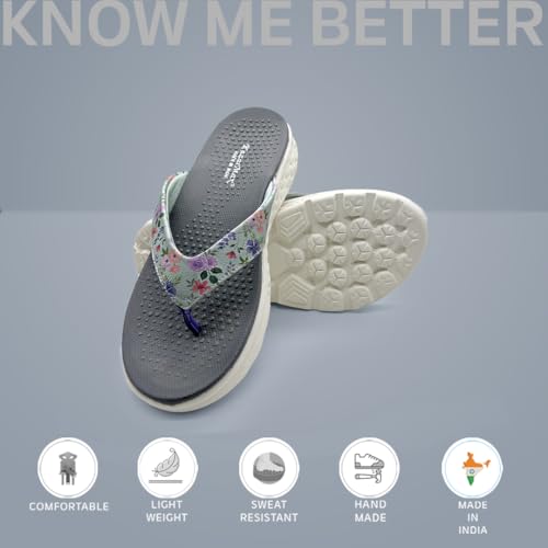 Image of KazarMax Women Slipper | Lightweight | Floral Print | Flip-Flop Daily Use | Casual wear | Thong Slippers