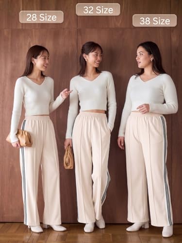 Image of GRECIILOOKS Trousers for Woman | Womens High Rise High Waist Flared Korean Style | Formal Pant for Women Office Wear| Track Pants for Womans Elegant for College & Events (Available in Plus Size)