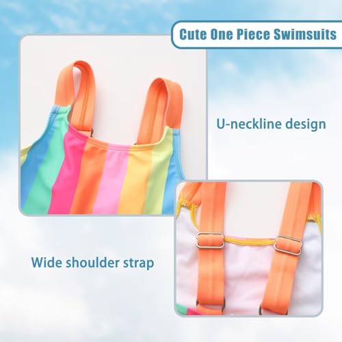 Image of Girls One Piece Swimsuits Tie Dye Bathing Suit for Girls Hawaiian Swimwear 3-16 Years