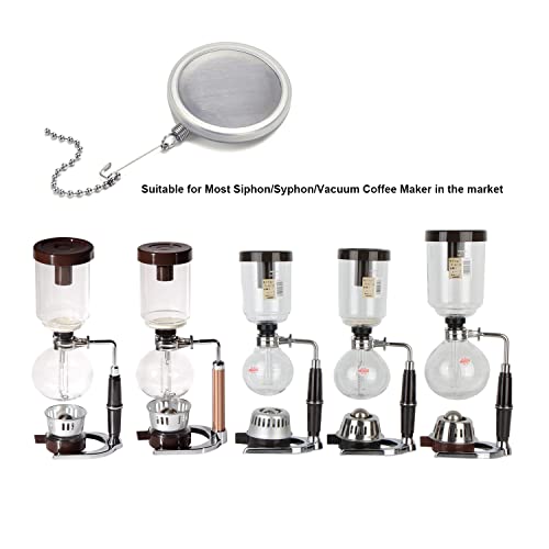 Reusable Syphon/Siphon Coffee Filter For Hario Yama Siphon Coffee Maker & Other Similar Syphon Coffee Maker, Permanent Stainless Steel & Silicon Rubber, Easy To Clean #TOP1