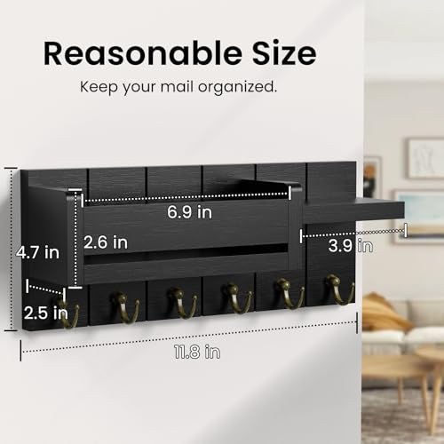 Miniatura 2 de Lnopever Colgador Llaves, Colgador Llaves Pared, Cuelga Llaves Pared Con 6 Ganchos Clave Para Sala De Estar, Cocina, Oficina, Pasillo, Dormitorio A