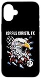 corpus christi arte deutsch Corpus Christi TX Patriotischer Adler Amerikanische Flagge Vintage Used-Look Design von Jeff Hobrath. Zeigen Sie Ihren USA-Stolz und Ihre Liebe zu Corpus Christi und den Vereinigten Staaten mit diesem majestätischen stolzen Adler USA-Flaggen-Kunstwerk. Ideal für Patrioten, Touristen, Bewohner.