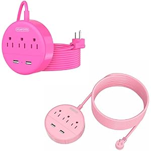 15 ft Extension Cord Power Strip with USB, NTONPOWER Mountable Power Strip Flat Plug with 3 Outlet 3 USB, ETL Listed, Desktop Charging Station, Compact Size for Home Office Dorm Room Nightst